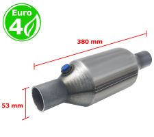 Catalizador universal redondo euro 4 gasolina / diesel con sonda boca 53mm diametro x 380mm longitud
