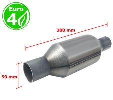 Catalizador universal redondo euro 4 gasolina / diesel sin sonda boca 59mm diametro x 380mm longitud