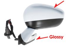 Espejo retrovisor Citroen Ds4 2011-2015 carcasa con pliege / negro glossy / electrico / base cromada / termico / luz cortesia / abatible electricamente / memoria / carcasa cromada / izquierdo