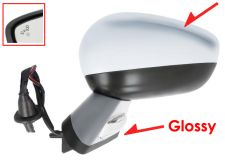 Espejo retrovisor Citroen Ds4 2011-2015 carcasa con pliege / negro glossy / electrico / base imprimada / termico / luz cortesia / abatible electricamente / memoria / side assist / carcasa cromada / izquierdo