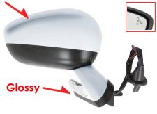 Espejo retrovisor Citroen Ds4 Crossback 2015-2019 carcasa con pliege / negro glossy / electrico / base cromada / termico / luz cortesia / abatible electricamente / memoria / side assist / con sonda / carcasa cromada / derecho