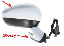Espejo retrovisor Citroen Ds4 Crossback 2015-2019 carcasa con pliege / negro glossy / electrico / base cromada / termico / luz cortesia / abatible electricamente / memoria / con sonda / carcasa cromada / derecho