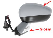 Espejo retrovisor Citroen Ds4 Crossback 2015-2019 carcasa con pliege / negro glossy / electrico / base imprimada / termico / luz cortesia / abatible electricamente / memoria / carcasa imprimada / izquierdo