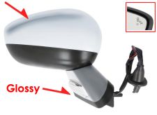 Espejo retrovisor Citroen Ds4 Crossback 2015-2019 carcasa con pliege / negro glossy / electrico / base imprimada / termico / luz cortesia / abatible electricamente / memoria / side assist / con sonda / carcasa cromada / derecho