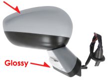Espejo retrovisor Citroen Ds4 Crossback 2015-2019 carcasa con pliege / negro glossy / electrico / base imprimada / termico / luz cortesia / abatible electricamente / memoria / con sonda / carcasa imprimada / derecho