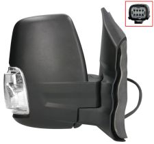 Espejo retrovisor Ford Transit 2014-2019 brazo corto / electrico / termico / abatible electricamente / piloto intermitente blanco (wy5w) / derecho