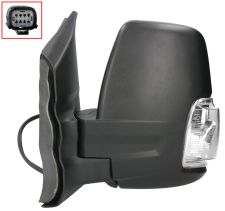 Espejo retrovisor Ford Transit 2014-2019 brazo corto / electrico / termico / abatible electricamente / piloto intermitente blanco (wy5w) / izquierdo
