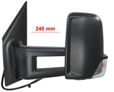 Espejo retrovisor Mercedes Sprinter (907/910) 2018-> ancho vehículo (2015mm-2300mm) / brazo mediano (240mm) / electrico / termico / piloto intermitente descubierto / izquierdo
