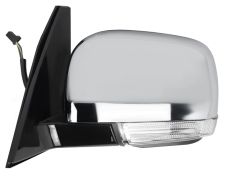 Espejo retrovisor Mitsubishi Pajero 2007-2015 electrico / piloto intermitente / abatible electricamente / cromado / izquierdo