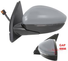 Espejo retrovisor Peugeot 308 2013-2013 ranura 4mm / electrico / termico / piloto intermitente / luz cortesia / abatible electricamente / imprimado / izquierdo
