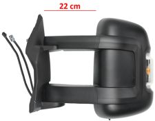 Espejo retrovisor Peugeot Boxer 2014-> brazo 22cm / manual / piloto intermitente ambar (w16w) / 2 cristales / sonda / izquierdo