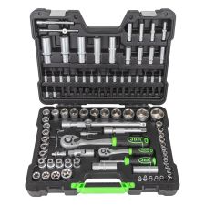 Estuche de herramientas con vasos hexagonales 108 piezas - cincado