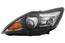 Faro delantero Ford Focus 2008-2011 con luz de giro (afs) / base negra / cromada / izquierdo