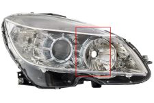 Faro delantero Mercedes Clase C (w204) 2007-2007 detalle aro transparente / derecho