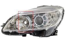 Faro delantero Mercedes Clase C (w204) 2007-2007 detalle aro transparente / izquierdo