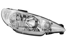 Faro delantero Peugeot 206 1998-2008 optica doble / lampara h1+h7 / derecho