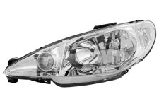 Faro delantero Peugeot 206 1998-2008 optica doble / lampara h1+h7 / izquierdo