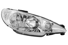 Faro delantero Peugeot 206 1998-2008 optica doble / lampara h7+h7 / derecho
