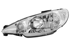 Faro delantero Peugeot 206 1998-2008 optica doble / lampara h7+h7 / izquierdo