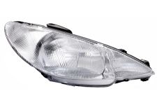 Faro delantero Peugeot 206 1998-2008 optica simple / lampara h4 / derecho