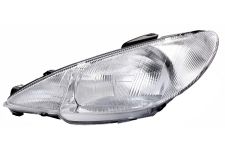 Faro delantero Peugeot 206 1998-2008 optica simple / lampara h4 / izquierdo