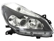 Faro delantero Renault Clio 2005-2009 base negra / modelo sport / derecho