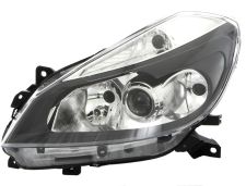 Faro delantero Renault Clio 2005-2009 base negra / modelo sport / izquierdo