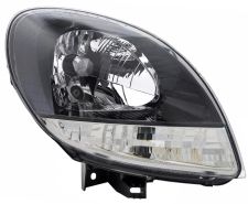 Faro delantero Renault Kangoo 2003-2007 base negra / piloto blanco / derecho