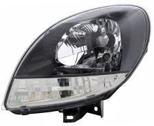 Faro delantero Renault Kangoo 2003-2007 base negra / piloto blanco / izquierdo