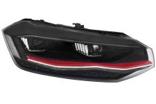 Faro delantero Volkswagen Polo 2017-2021 full led / detalle rojo / derecho