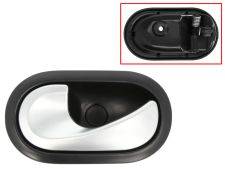 Maneta de puerta interior Dacia Lodgy 2017-2022 para clip / con palanca plata / base negra / trasera izquierda