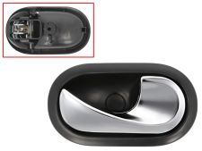 Maneta de puerta interior Smart Forfour 2014-2020 para cable / con palanca cromada / base negra / trasera derecha