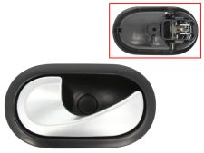 Maneta de puerta interior Smart Fortwo 2014-2020 para cable / con palanca plata / base negra / delantera izquierda