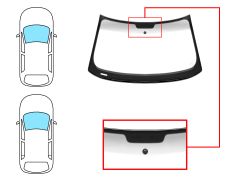 Parabrisas Audi A1 2010-2014 3/5 puertas / delantero / verde banda gris / con base espejo / molduras premontadas