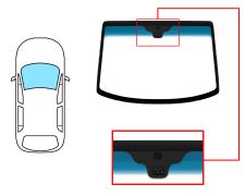 Parabrisas Daewoo Tacuma 2001-2005 delantero / verde banda azul / con base espejo / con sensor