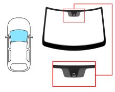 Parabrisas Fiat Panda 2003-2012 delantero / verde / con base espejo