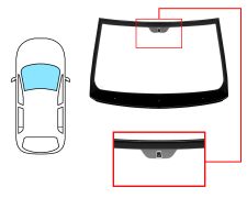Parabrisas Fiat Stilo 2001-2008 5 puertas / familiar / delantero / verde / con base espejo / molduras premontadas