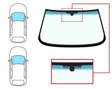Parabrisas Fiat Tipo 1988-1995 3/5 puertas / delantero / verde banda azul / con base espejo