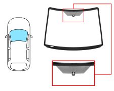 Parabrisas Ford C-Max 2007-2010 delantero / verde / con base espejo / molduras premontadas