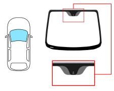 Parabrisas Ford Ka 2008-2016 delantero / verde / con base espejo / molduras premontadas