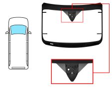 Parabrisas Ford Transit 2014-2019 cabina alta / delantero / verde / termico / con base espejo / con sensor / soporte alerta emergencia / molduras premontadas