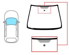 Parabrisas Honda Civic 2004-2006 3 puertas / delantero / verde / con base espejo modificada