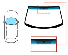 Parabrisas Hyundai Coupe 2002-2007 delantero / verde banda azul / con base espejo