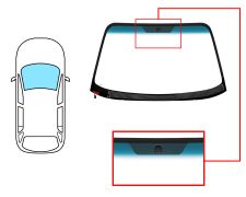 Parabrisas Hyundai Santa Fe 2000-2006 delantero / verde banda azul / termico / con base espejo