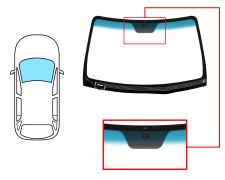 Parabrisas Hyundai Santa Fe 2009-2012 delantero / verde banda azul / termico / con base espejo