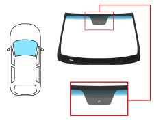 Parabrisas Hyundai Santa Fe 2016-2018 delantero / verde banda azul / acustico / con base espejo