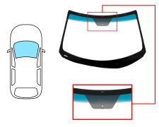 Parabrisas Hyundai Veloster 2011-2014 coupe / delantero / verde banda azul / con base espejo