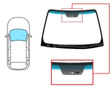 Parabrisas Kia Carens 2006-2013 delantero / verde banda azul / termico / con base espejo modificada / con sensor