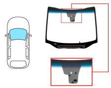 Parabrisas Kia Carens 2013-2016 delantero / verde banda azul / termico / con base espejo / con sensor