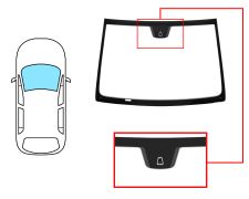 Parabrisas Lancia Musa 2004-2007 delantero / verde / con base espejo